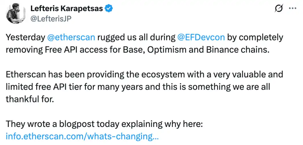 Etherscan 突袭式收费!意外暴露以太坊生态的数据依赖矛盾